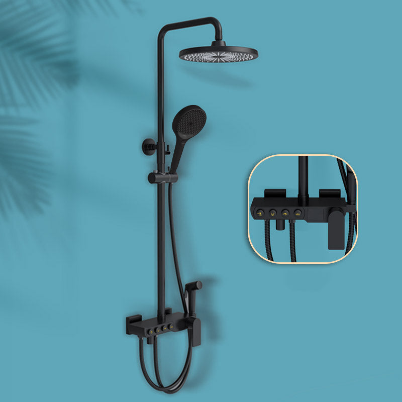 Contemporary Shower System Adjustable Shower Head Slide Bar Wall Mounted Shower Set