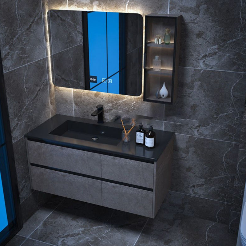 Modern Bathroom Sink Vanity Limestone with Mirror and 4 Drawers Bathroom Vanity Set