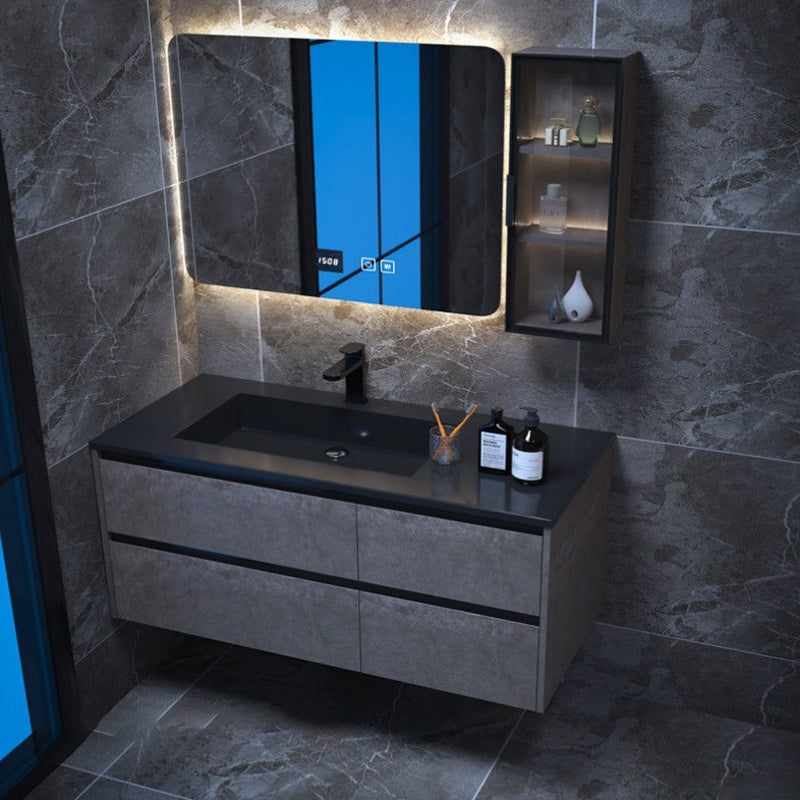 Modern Bathroom Sink Vanity Limestone with Mirror and 4 Drawers Bathroom Vanity Set