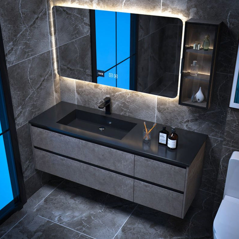 Modern Bathroom Sink Vanity Limestone with Mirror and 4 Drawers Bathroom Vanity Set