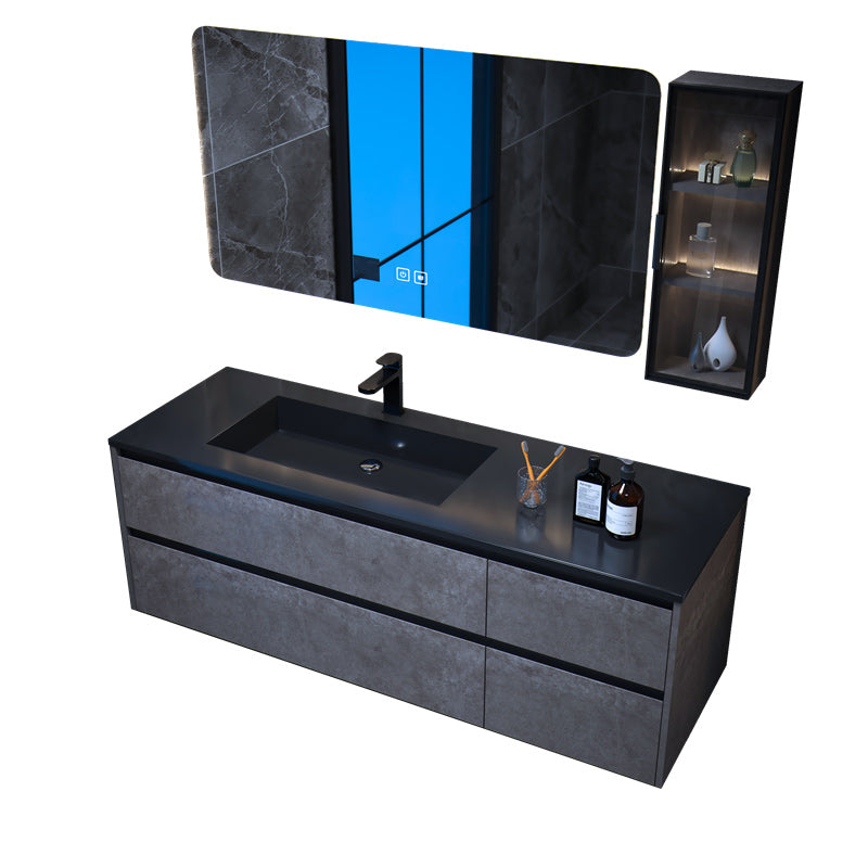 Modern Bathroom Sink Vanity Limestone with Mirror and 4 Drawers Bathroom Vanity Set