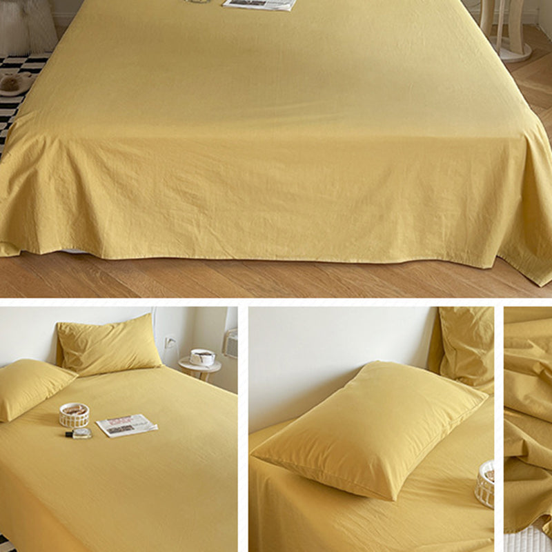 Solid Color Bed Sheet Set Standard Deep Pocket Sheet 1 and 3 Piece