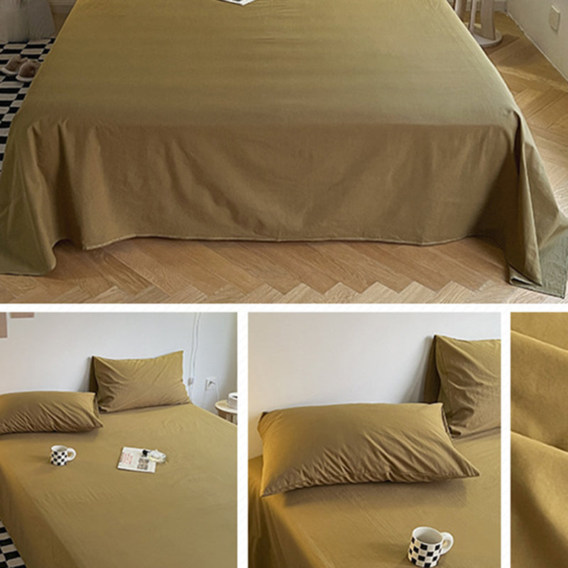 Solid Color Bed Sheet Set Standard Deep Pocket Sheet 1 and 3 Piece