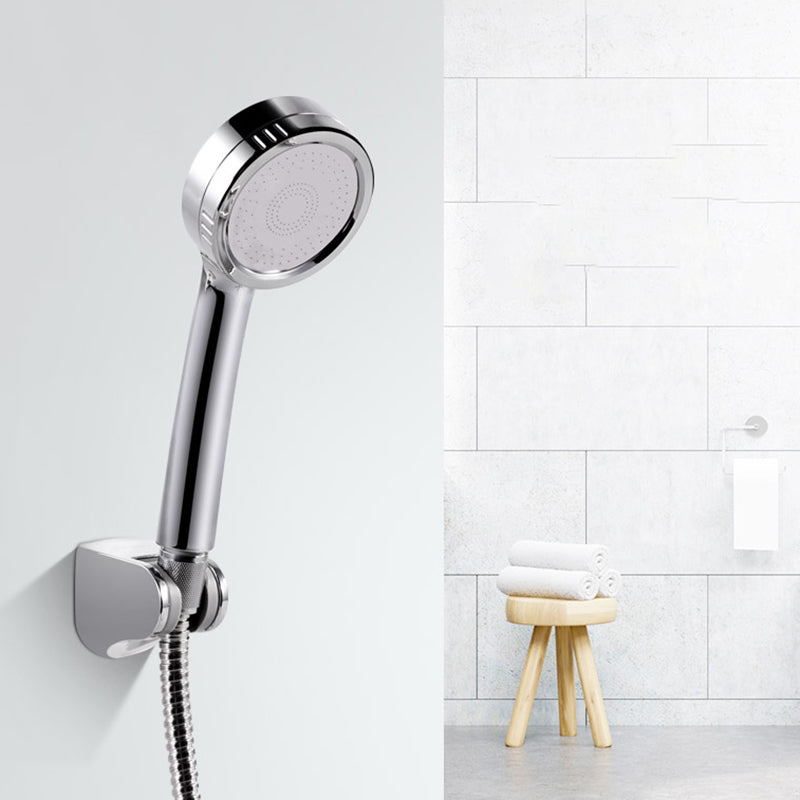 Modern Handheld Shower Head 5-Spray Patterns Chrome Round Wall-Mount Shower Head