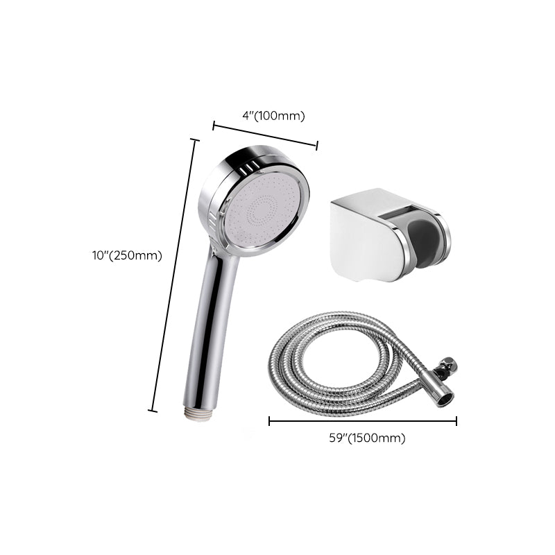 Modern Handheld Shower Head 5-Spray Patterns Chrome Round Wall-Mount Shower Head