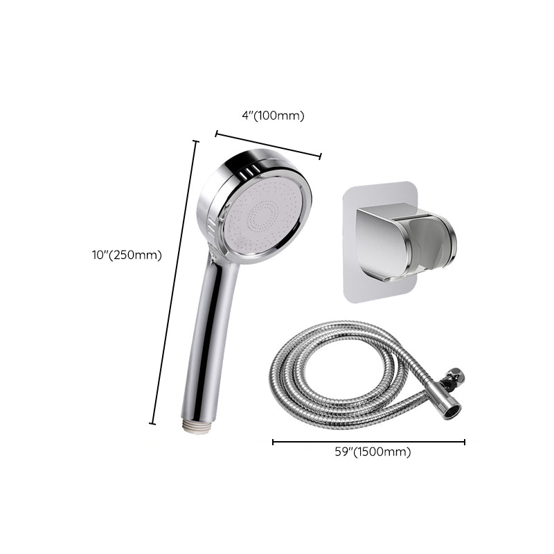 Modern Handheld Shower Head 5-Spray Patterns Chrome Round Wall-Mount Shower Head