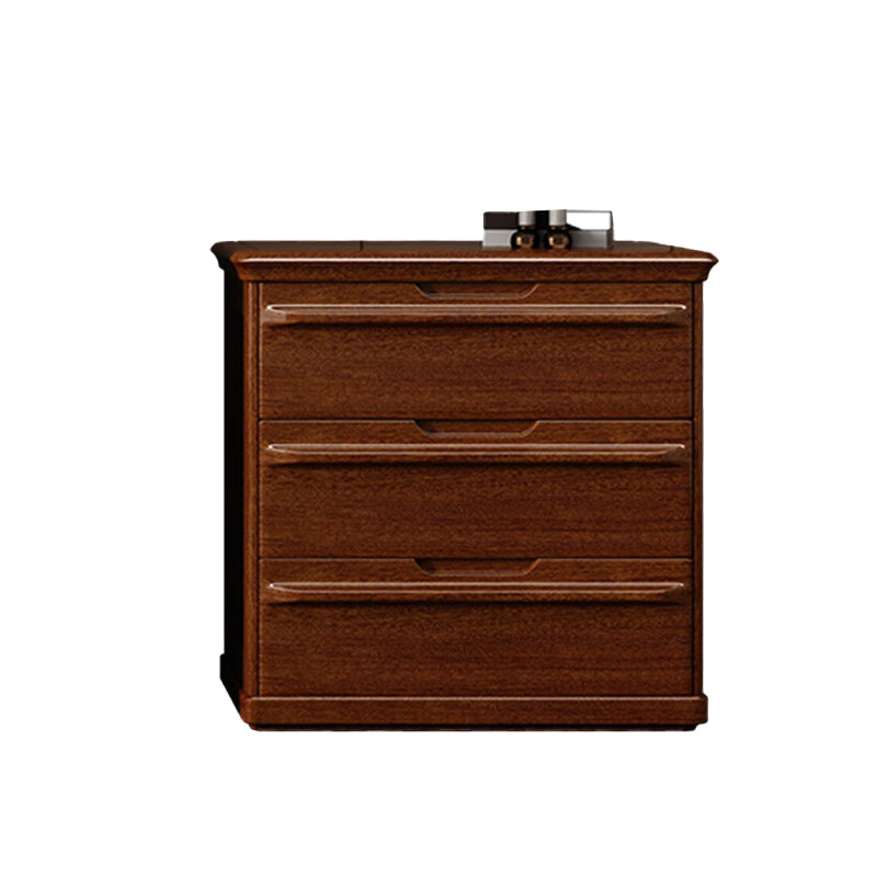 Contemporary Home Wooden Storage Chest Vertical Chest in Brown with Drawers