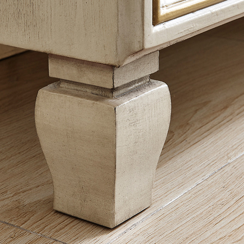 American Traditional Wooden Storage Chest Home Vertical Chest with Drawers