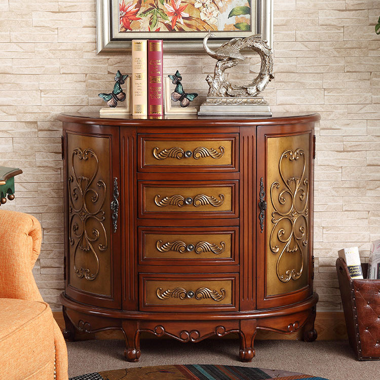 Traditional Storage Chest Manufactured Wood Dresser with 4 Drawers