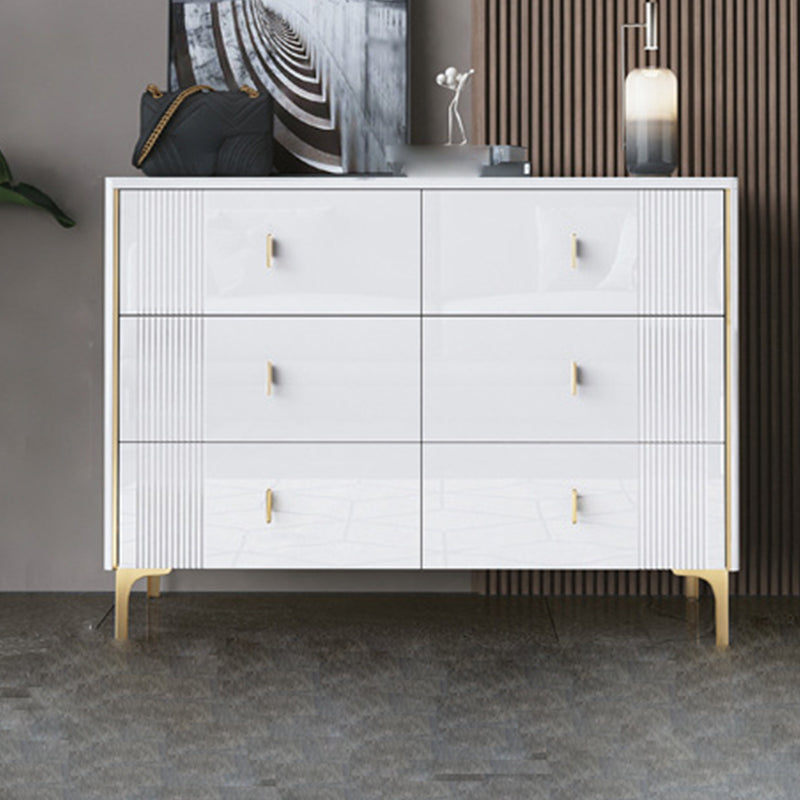 Glam Horizontal Stone Storage Chest Bedroom Chest with Drawers