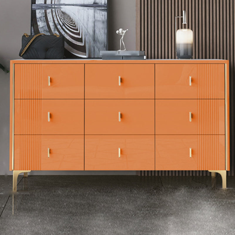 Glam Horizontal Stone Storage Chest Bedroom Chest with Drawers