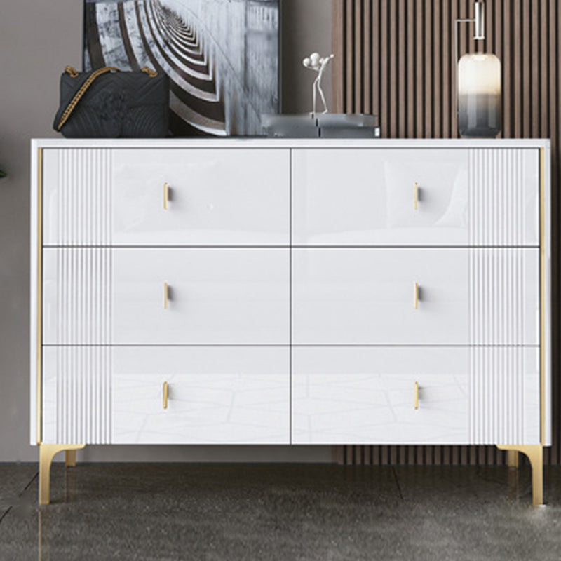 Glam Horizontal Stone Storage Chest Bedroom Chest with Drawers