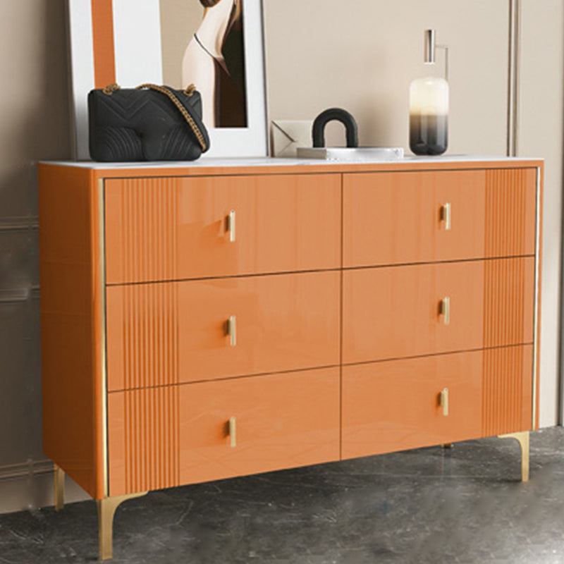 Glam Horizontal Stone Storage Chest Bedroom Chest with Drawers