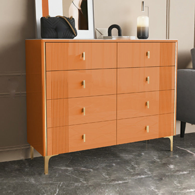 Glam Horizontal Stone Storage Chest Bedroom Chest with Drawers