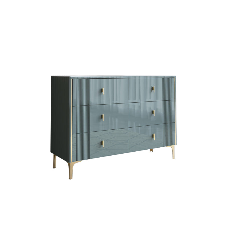 Glam Horizontal Stone Storage Chest Bedroom Chest with Drawers