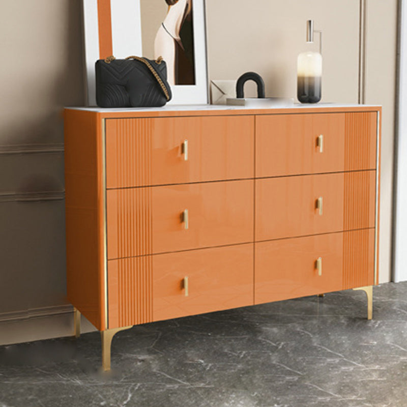 Glam Horizontal Stone Storage Chest Bedroom Chest with Drawers