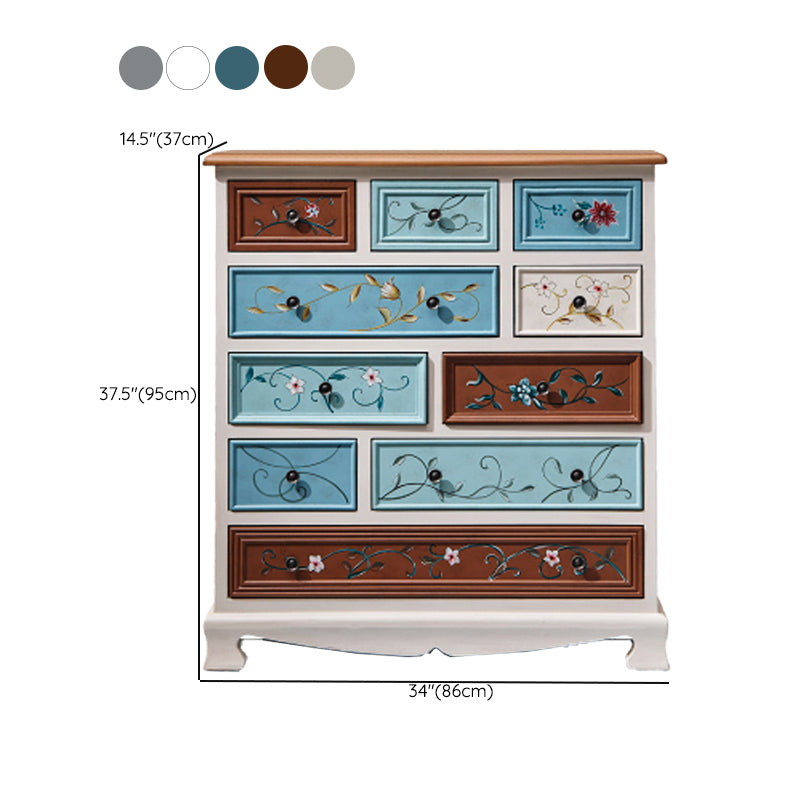 Coastal Chest Dresser Solid Wood Dresser with 8/10/12 Drawers