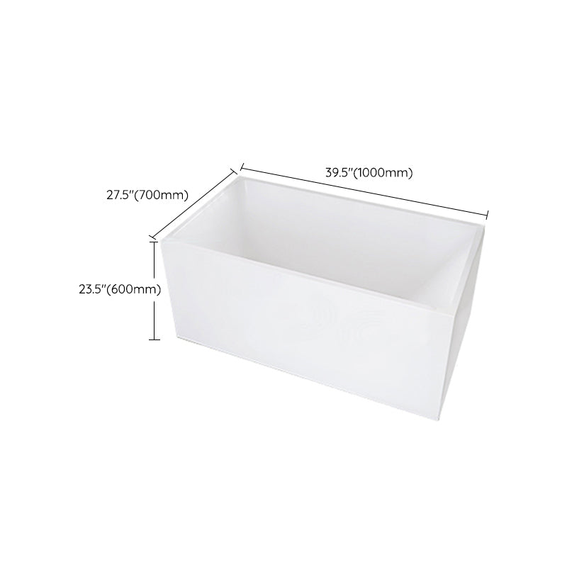 Modern Acrylic White Bathtub Rectangle Back to Wall with Drain Bath Tub