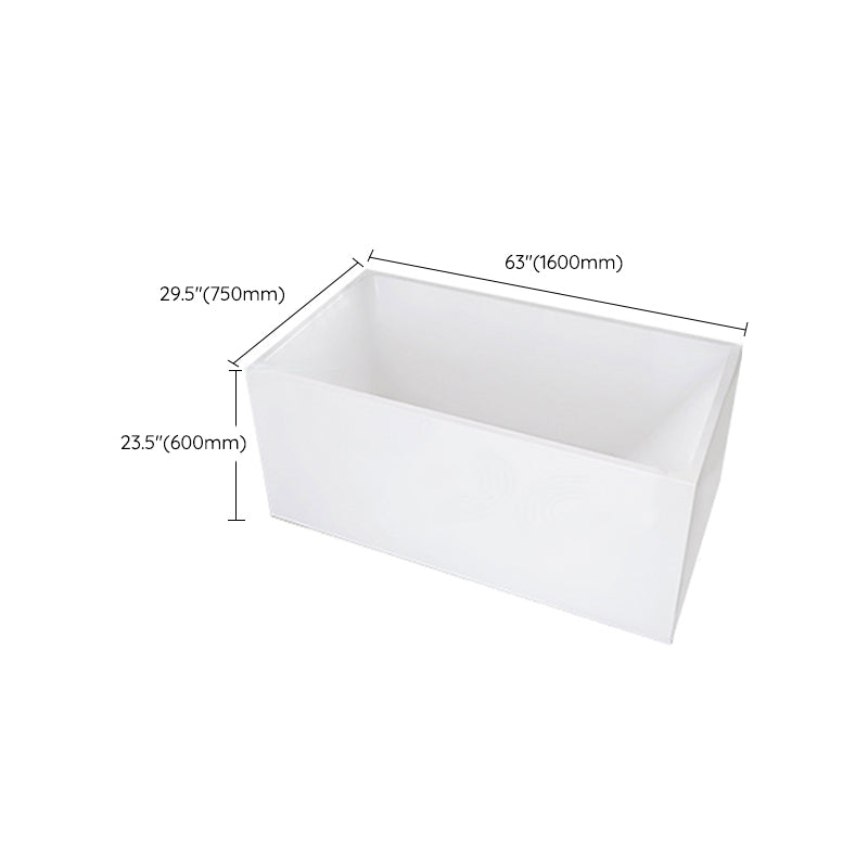 Modern Acrylic White Bathtub Rectangle Back to Wall with Drain Bath Tub