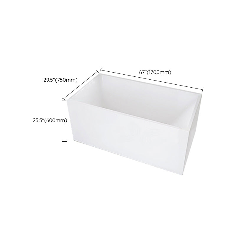 Modern Acrylic White Bathtub Rectangle Back to Wall with Drain Bath Tub
