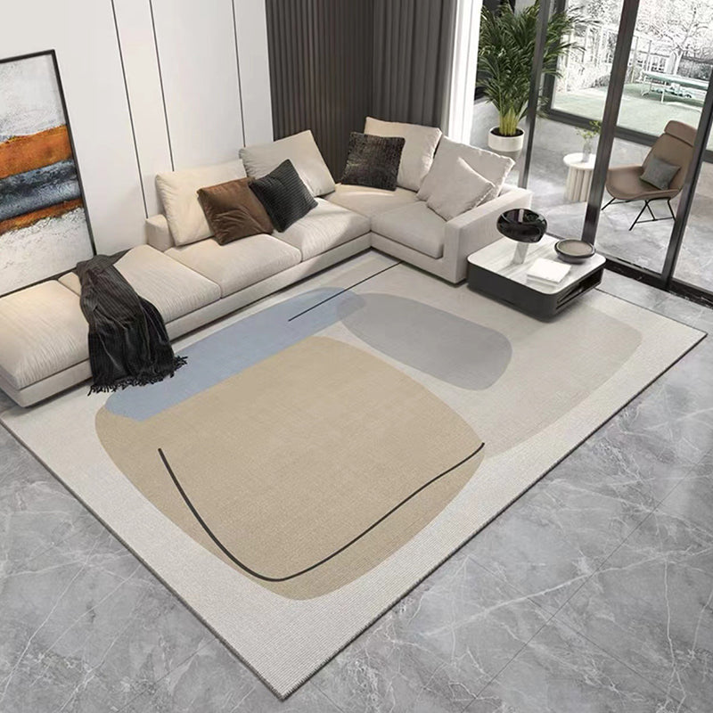 Simple Color Rug Polyester Color Piece Rug Stain Resistant Rug for Living Room