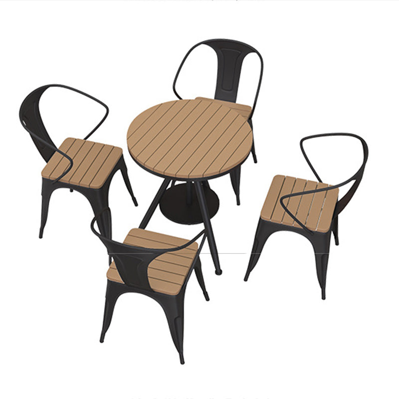 Industrial Style 1/2/3/5 Pieces Dining Set Reclaimed Wood Dining Table Set for Outdoor