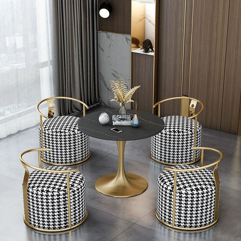 Glossy Black Dinette Set for Home 1/2/4/5 Pieces Glam Dining Table Set