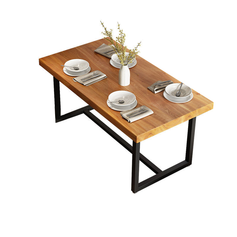 Rectangle Pine Wood Top Dining Table Set 1/5 Pieces Industrial Dinette Set for Home