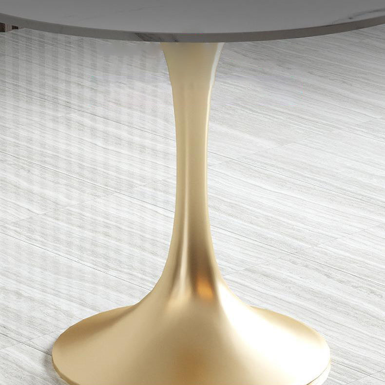 Modern Dinette Set with Metal Chairs 1/2/4/5 Pieces Glossy White Dining Table Set