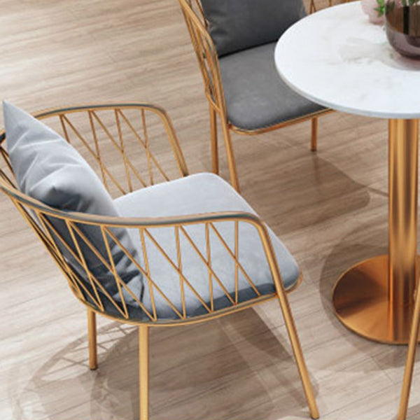 Glam Dinette Set for Home 1/2/3/5 Pieces White Dining Table Set with Metal Chairs