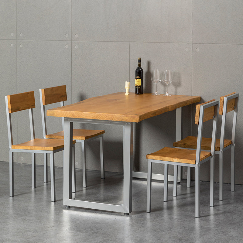 Industrial Dining Table Set 1/4/5/6 Pcs Solid Wood Dining Table and Chairs