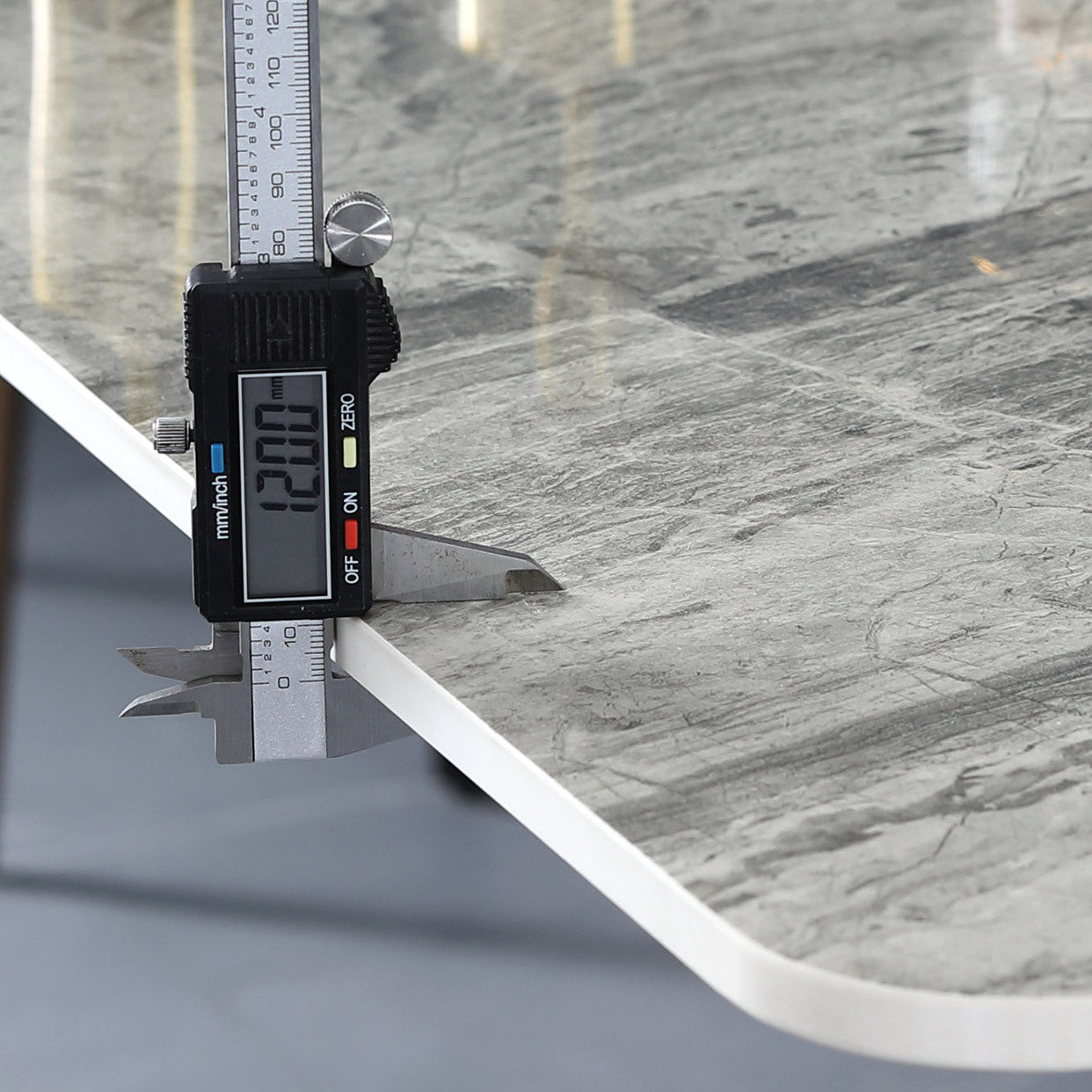 Modern Stone Dining Set 1/4/5/7 Pieces Rectangle Dining Table Set with Wingback Chairs