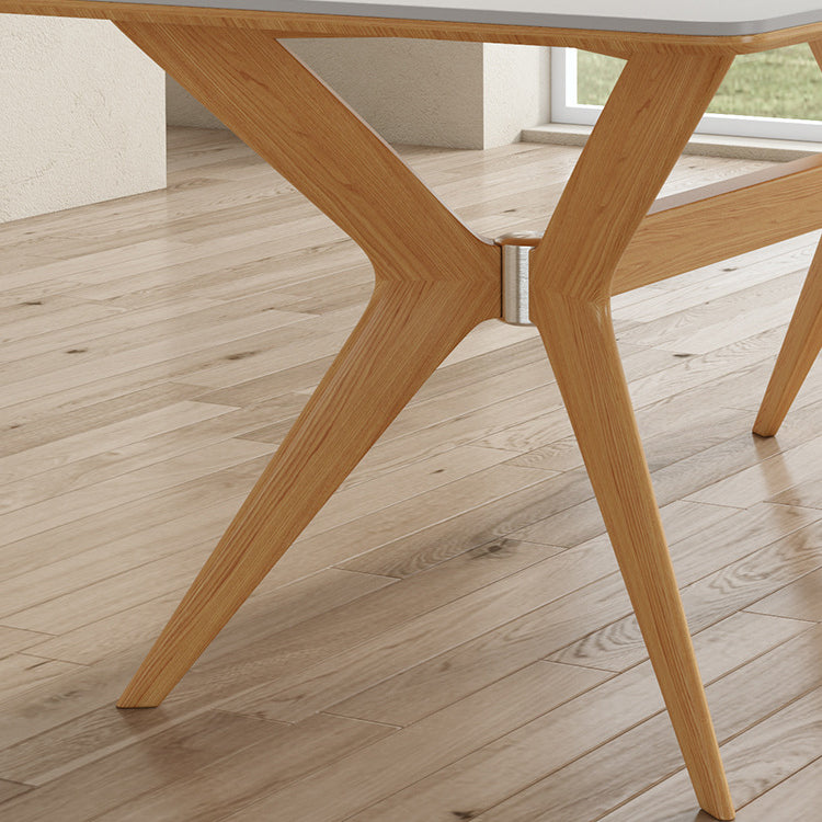 Stone Top Dining Table Set with Wooden Frame 1/4/5/7 Pieces Modern Dinette Set for Home