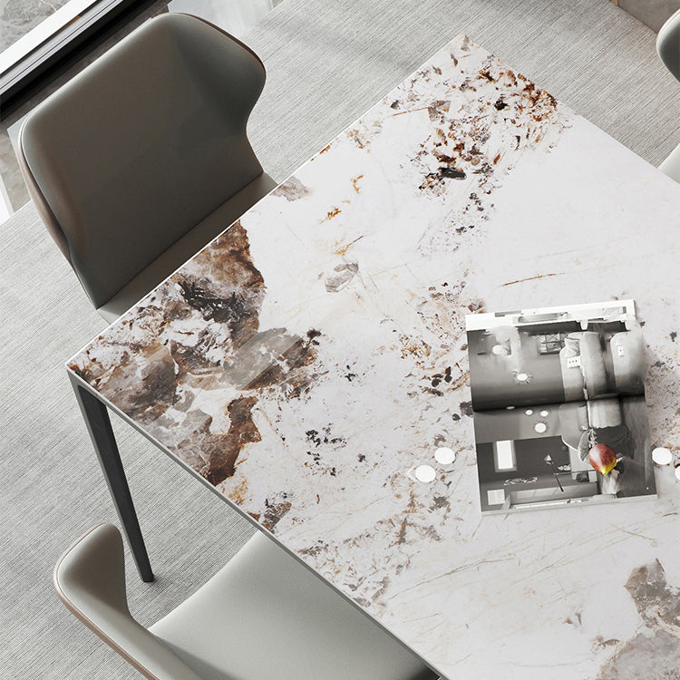 Modern Dining Table Set 1/5/7 Pcs Stone Dining Table with Wingback Chairs