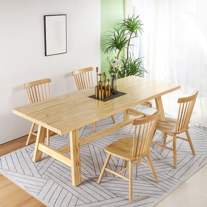 Modern Dining Set 1/3/5/6 Pcs Solid Wood Dining Table and Chairs