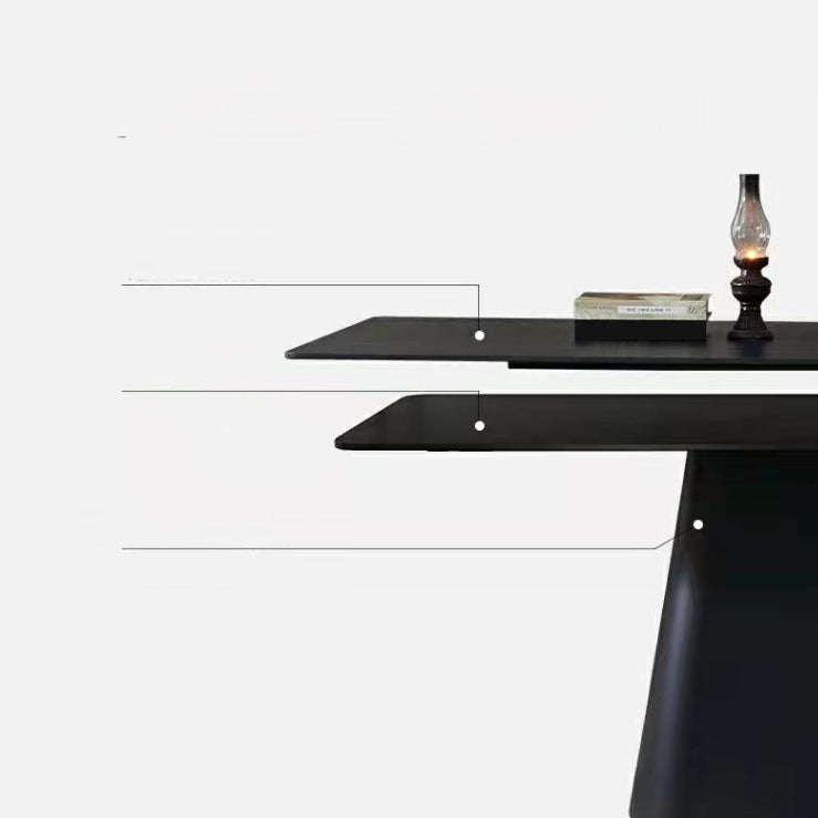 Modern Dining Set 1/4/5/7 Pcs Black Rectangle Dining Table with Upholstered Chairs