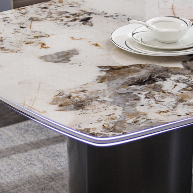 Glam Style Dinette Set for Home 1/2/3/5/6 Pieces Glossy White Dining Table Set