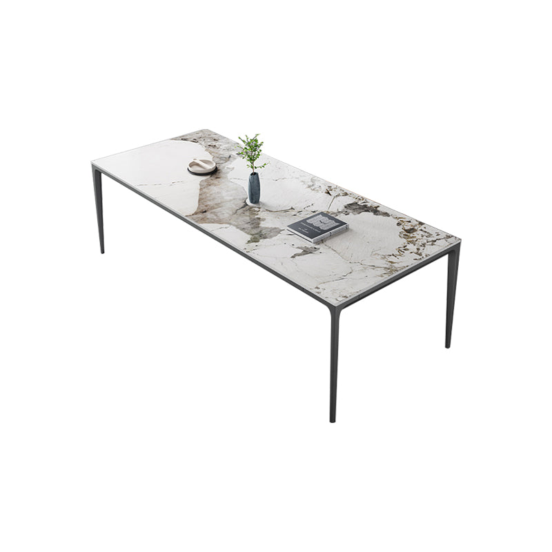 Polished Finish Stone Top Dining Table Set 1/2/4/5/7 Pieces Modern Dinette Set