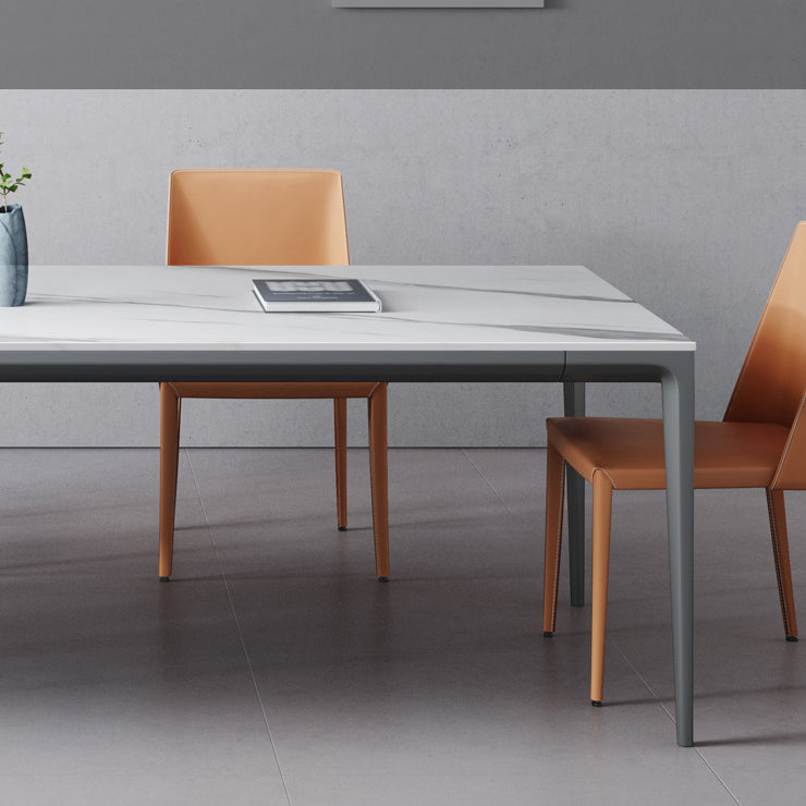 Polished Finish Stone Top Dining Table Set 1/2/4/5/7 Pieces Modern Dinette Set