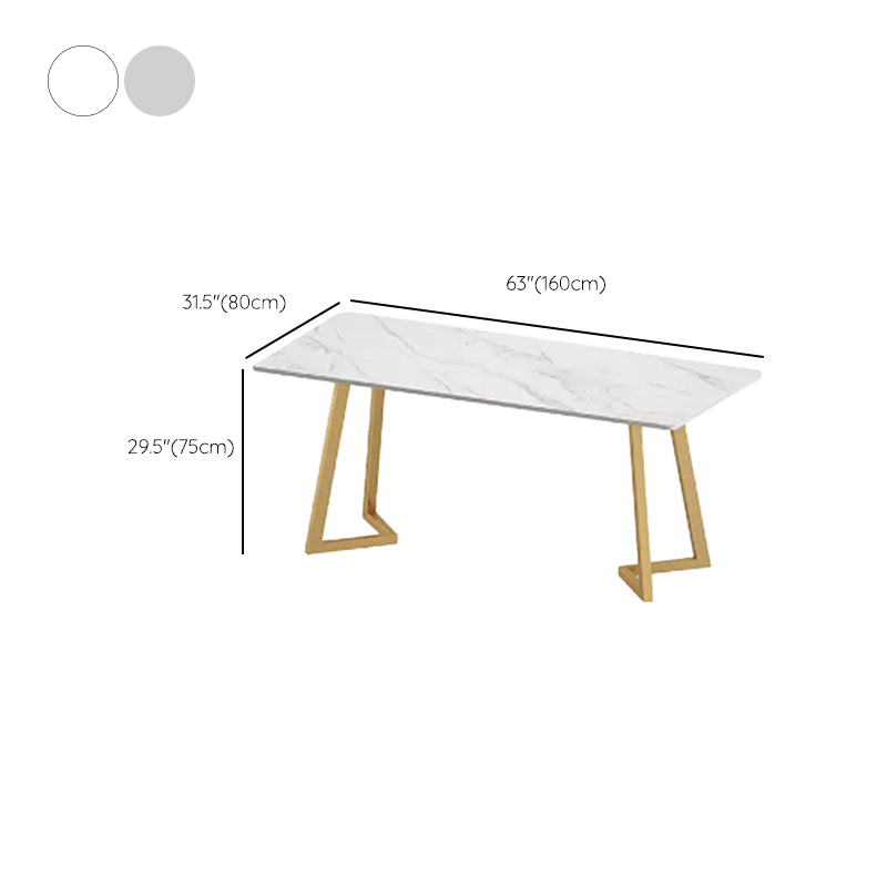 Glam Dining Table Set 1/2/7 Pcs Sintered Stone Dining Table and Upholstered Chairs