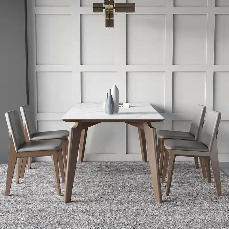 White Rectangle Dining Table Set 1/4/5 Pieces Wooden Dinette Set for Home