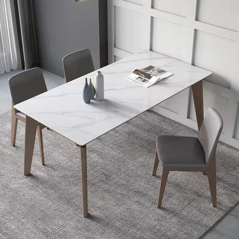 White Rectangle Dining Table Set 1/4/5 Pieces Wooden Dinette Set for Home