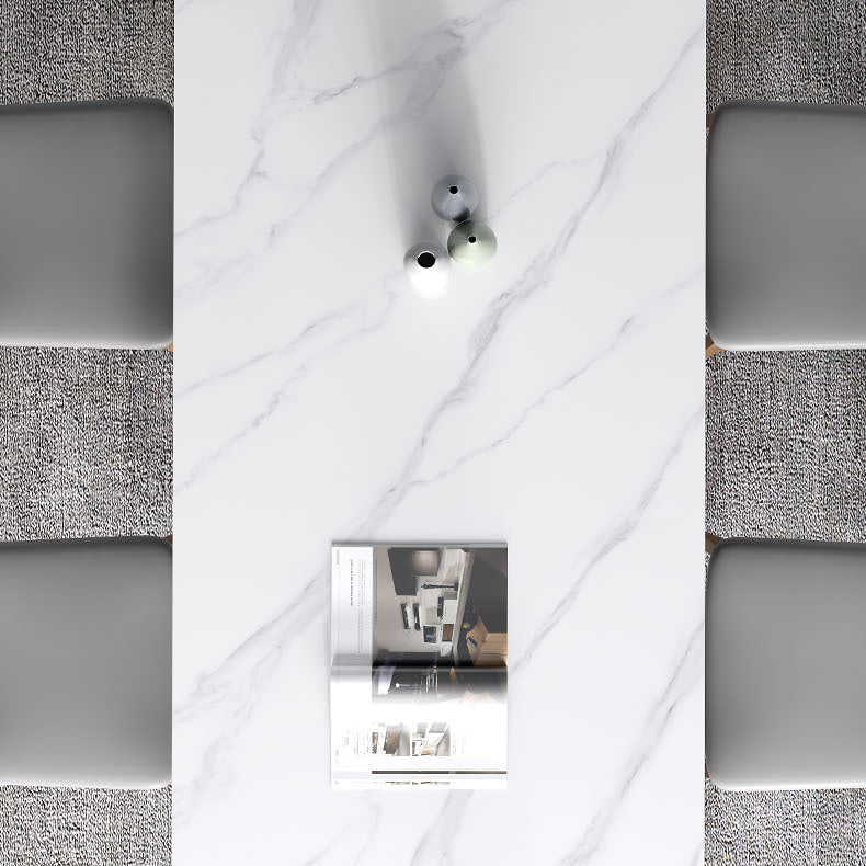 White Rectangle Dining Table Set 1/4/5 Pieces Wooden Dinette Set for Home