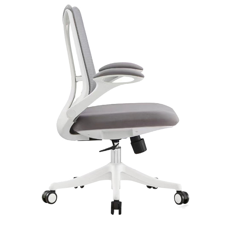 Contemporary Swivel Chair Flip-Up Armrest Mesh Mid-Back Office Chair