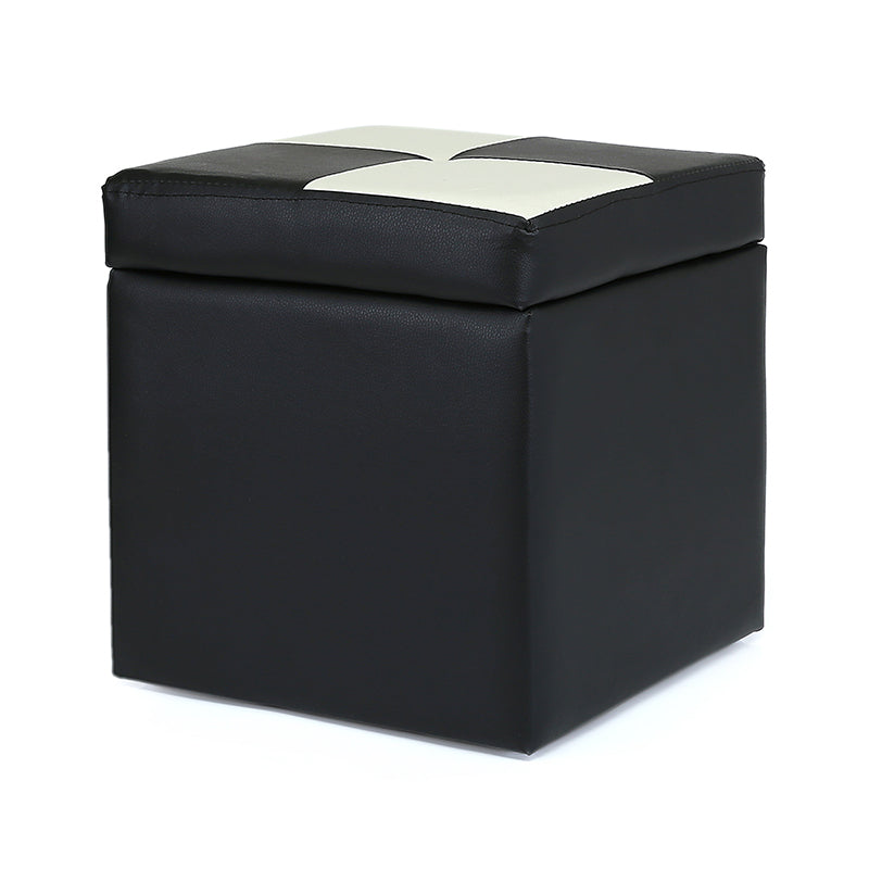 Modern Color Block Square Cube Water Resistant Storage Ottoman