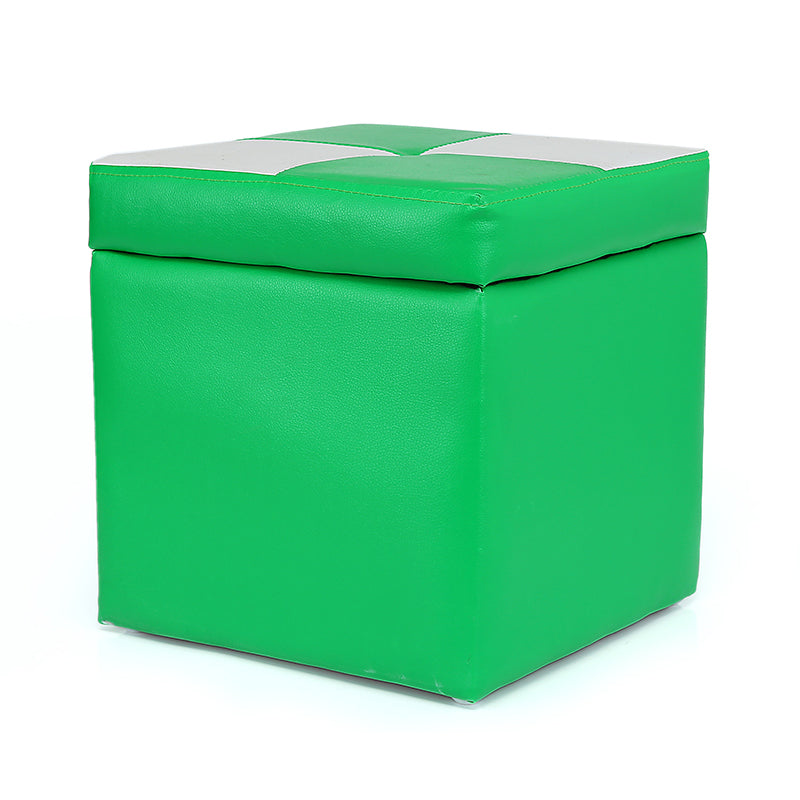 Modern Color Block Square Cube Water Resistant Storage Ottoman
