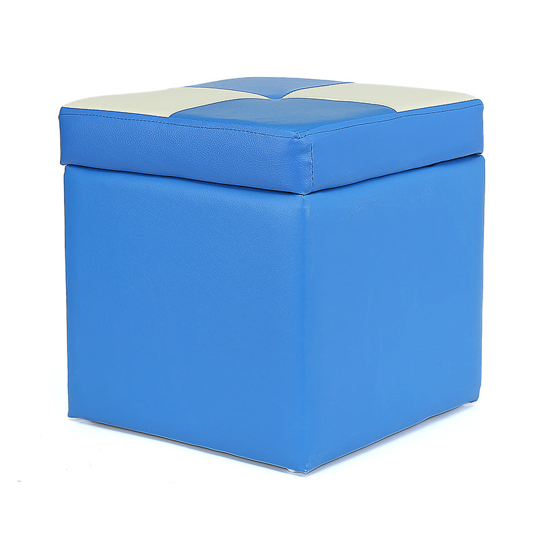 Modern Color Block Square Cube Water Resistant Storage Ottoman