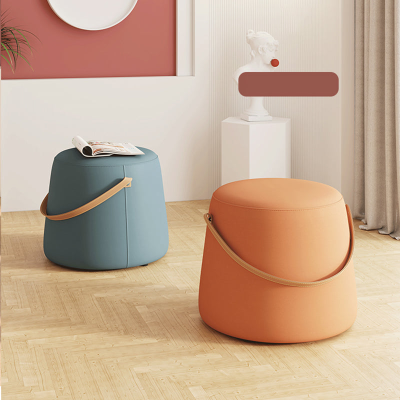 Orange Contemporary Pouf Water Resistant Pouf for Home Decoration