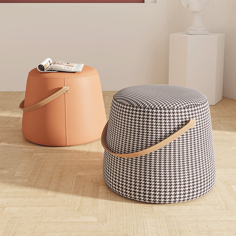 Orange Contemporary Pouf Water Resistant Pouf for Home Decoration