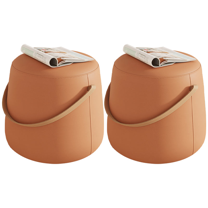 Orange Contemporary Pouf Water Resistant Pouf for Home Decoration